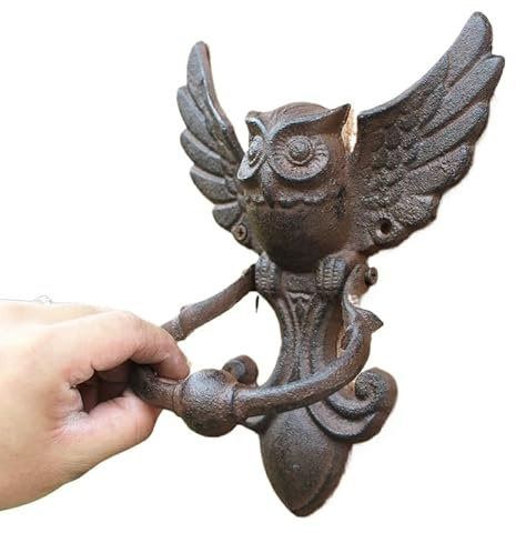 TroHollis Llamador Puerta,Llamador Puerta Exterior Aldaba de Puerta Antigua de Hierro Fundido, Decorativa, de Hierro Forjado, con pestillo for Puerta, Antigua, for casa o Oficina
