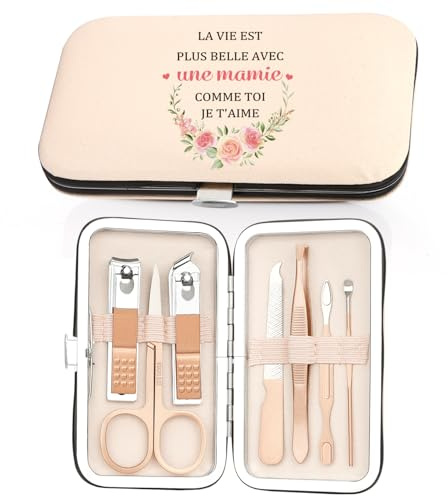 Regalo de la abuela Fete Des Grand Mere – Regalo de Navidad, abuela, abuela, para manicura, kit de pedicura, conjunto de uñas, corte de uñas
