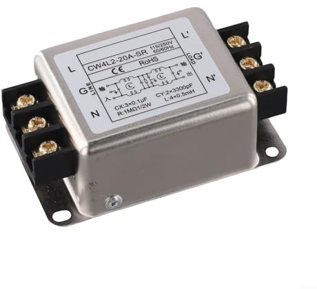 Filtro monofásico de suministro de dos etapas Supresión de ruido 250V 3A 6A 10A 20A CW4L2 Componente electrónico anti interferencia (20A)
