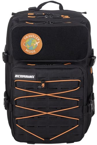 Mochila 45L Elitex Training All In MAX con Sistema de Compresión Integrado – Mochila Técnica de Viaje Compatible Cabina – Optimiza Espacio en Equipaje Reducido (Negro)