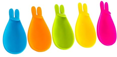 WOFASHPURET Soportes para Bolsitas de Té Accesorios Prácticos Forma de Conejo de Silicona Flexible 5 Piezas Marcador para Taza para Infusión