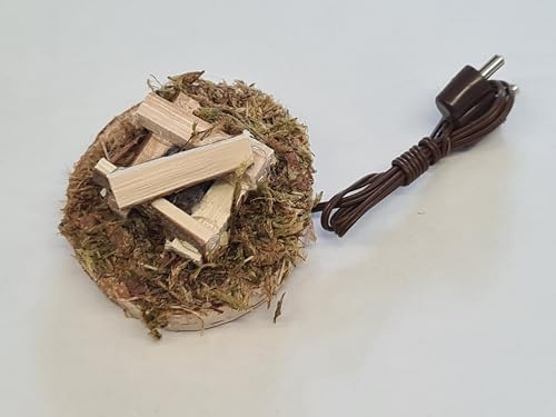 BELI-BECO 485 Lagerfeuer - Feuerstelle für Krippe mit Beleuchtung - Krippenbeleuchtung - rote Glühlampe E 5,5-4,5 V - 0,2A (25 mm)