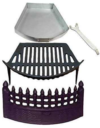 Castle Fire Front, Grate and Ashpan Black Fire Set Bundle 16 Fireplace Set