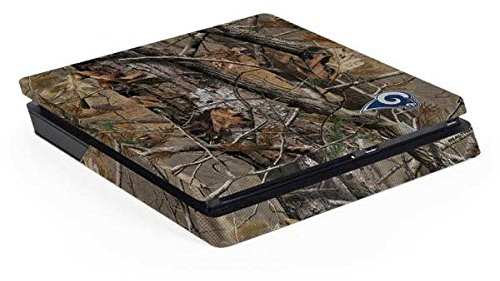 Skinit Decal Gaming Skin Compatible with PS4 Slim - Officially Licensed NFL Los Angeles Rams Realtree AP Camo Design