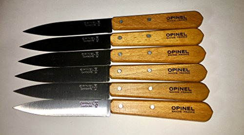 Opinel Lot de 6 Couteaux 102 Carbone Bois de hêtre