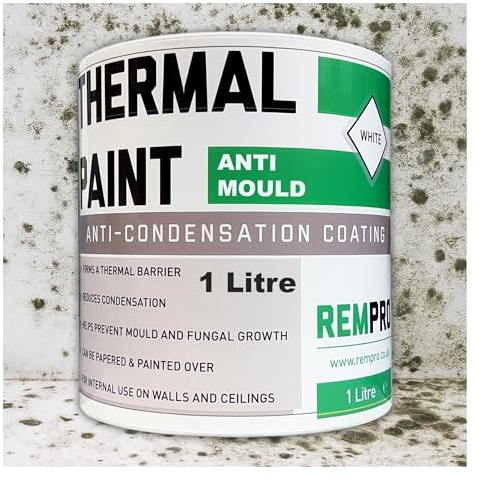Rempro Thermal Paint 1Litres - Anti Mould & Anti Condensation Insulating with Glass Bubble Technology (Textured Finish)