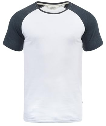 !Solid SDBastian Herren T-Shirt Kurzarm Shirt mit Rundhals-Ausschnitt Baumwollmischung Regular fit, Größe:XL, Farbe:White Blue Melange (B0001)