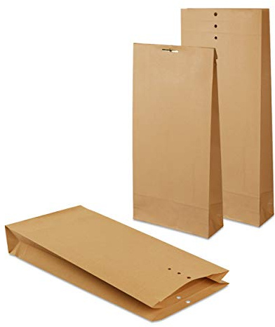 MASHPAPER braune Musterbeutel - Klotzbodenbeutel Nr. 8 - Maße 160x345x50 mm | 250 Stück, 2-fach gerillt und 3-fach gelocht, Qualität: Natron 120 g/qm, mit praktischer Seitenfalte für Warenversand, 103835