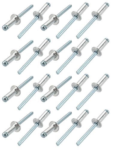 sourcing map 20Stk.Aluminum/Stahl Offenes Ende Blind Nieten 6mm x 16mm