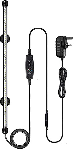 VARMHUS LED Aquarium Light, Color Changing Fish Tank Light with Timer for Sunrise and Sunset (48cm, Blue+White)