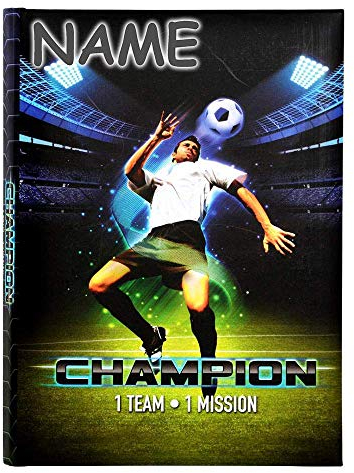 personalisiert mit Name - Freundebuch A5 Champion, 21x15cm, 72 Seiten, Fußball-Motiv, 41233