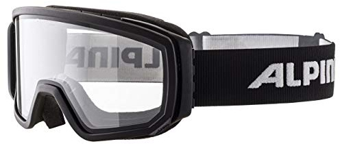 ALPINA SCARABEO - Kontrastverstärkende, Beschlagfreie & Bruchsichere OTG Skibrille Mit 100% UV-Schutz Für Erwachsene, black Dclear, One Size