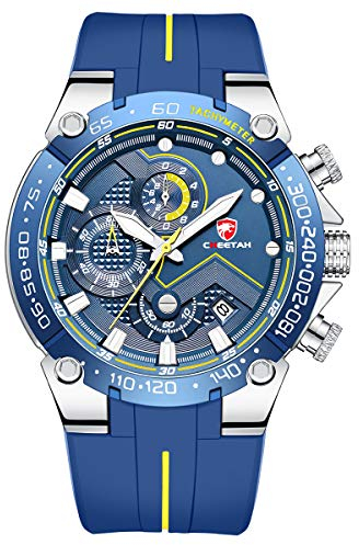 Affute Herrenuhren wasserdichte Sport Chronographenuhr mit Silikonarmband, Datum, leuchtender Quarzarmbanduhr