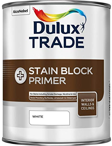 Dulux Trade 1L Satin Block White Primer for Interior Walls & Ceilings