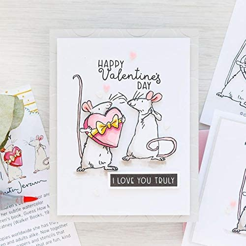 Stanzschablonen und Stempel-Set für Kartenherstellung, süße Liebe, Herz, aus transparentem Gummi für Bastelarbeiten, Sammelalben, Papierbasteleien, Stanzformen, Valentiene's Geschenke