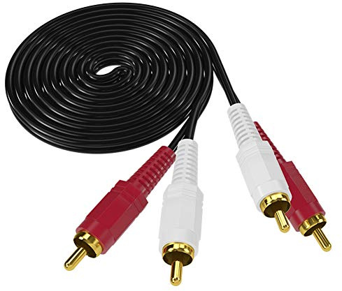 iYueMps 1.5m 2 Câble RCA, 2 RCA mâle vers mâle Câble auxiliaire audio stéréo Câble RCA pour amplificateur, home cinéma, télévision, DVD (3m)