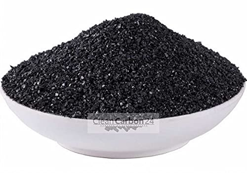 CleanCarbon24 Aktivkohle Granulat Kokosnussschalen 0,6–2,36 mm | 8x30mesh | Wasseraufbereitung Aquarium Teichfilter | Aktivkohle für Trinkwasserfilterung & Klärung (20L | 10Kg)
