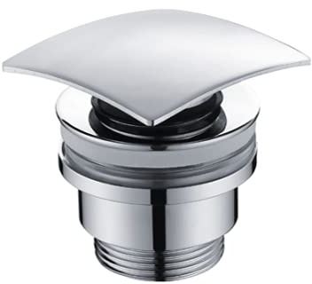 IMEX - Valvula de Click Clack Apta para lavabos y bides, Desagüe Lavabo Fácil instalación Tapones de Desagüe Lavabo, Universal con o sin Rebosadero, Pop-Up Cromado VCC006