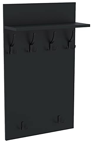 AKKE 100x60 | MAXI Garderobenpaneel Wandgarderobe Garderobe Wandpaneel Kleiderstange SCHWARZ | ANTHRAZIT