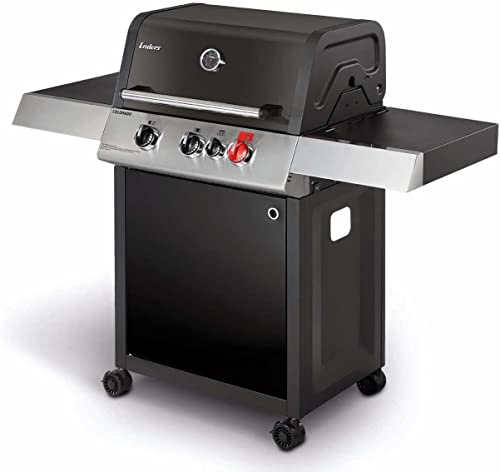 ENDERS - Barbecue Colorado Black 3 I Turbo - 3 brûleurs dont 1 Turbo Zone - 1 brûleur arrière infrarouge - Switch Grid - Jusqu'à 10 convives - 14,7 kW