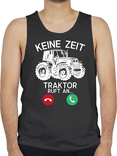 Shirtracer Tank Top Männer - Fahrzeuge - Keine Zeit - Traktor Ruft an - weiß - L - Schwarz - männertagsgeschenke Bauern Fahrzeug trecker flugzeugen Tractors Traktoren Landwirtschaft mit Motiv Mein
