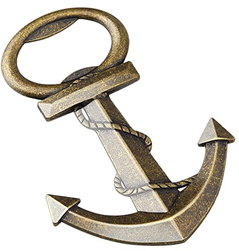 Bottle opener Anker Flaschenöffner Bieröffner Kreativer Kronkorkenöffner bausatz Bierkorkenzieher weihnachten Männergeschenke Geschenk Piratenserie lustig Korkenzieher für Barbarkeeper (bronze color)