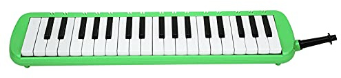 37 Tasten Melodica, Melodica 37 Tasten Keyboard Blasmusikinstrument Melodicas für Anfänger Professionelles Training Folk World (Grün)