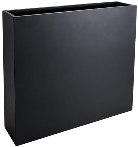 VIVANNO Pflanzkübel Raumteiler Sichtschutz Fiberglas Elemento 100 Anthrazit | Frostsicherer Pflanztrog für Innen und Außen, Große Pflanzkübel Trennwand, Robustes Fiberglas 100x117x30 cm