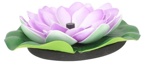 Kisangel Solarbetriebener Lotusblüten Teichbrunnen Schwimmender Gartenbrunnen Landschafts Solarbrunnen Teichdekor Terrasse Außengarten