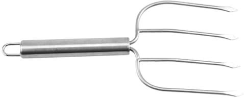 OUNONA Fourchette à Barbecue Griller et Acier Inoxydable Argentée Outil pour Griller Viande et Légumes pour Manche Long Portable Viande Légumes Lors D'activités Barbecue en Famille