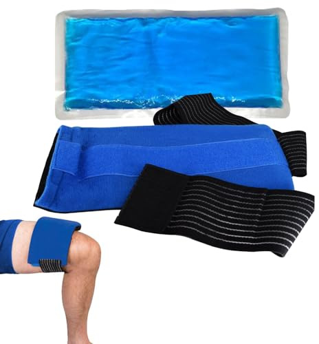 Kühlakkus für Sportverletzungen, Gel Heiß & Kalt Eisbeutel mit verstellbaren elastischen Bändern, Wiederverwendbare Eisbeutel Kaltkompresse Eisbeutel für Verletzungen für Knie/Schulter/Arm/Bein