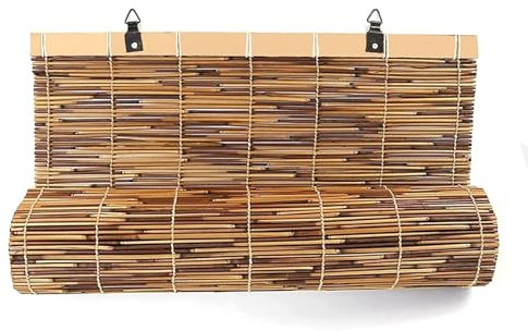 Rollo-Fensterläden, Bambus-Fensterläden/Bambus-Jalousien/Rollos/Außenjalousien/Raffrollos, 50cm -140cm breit, for innen/außen/Garten/Fenster(W60xH110cm/24x43in)