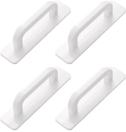 4 Pièces Poignées De Porte Et De Fenêtre Blanches, Accessoires De Meubles, Poignées De Porte Au Design Simple, Poignées Autocollantes, Les Portes En Verre
