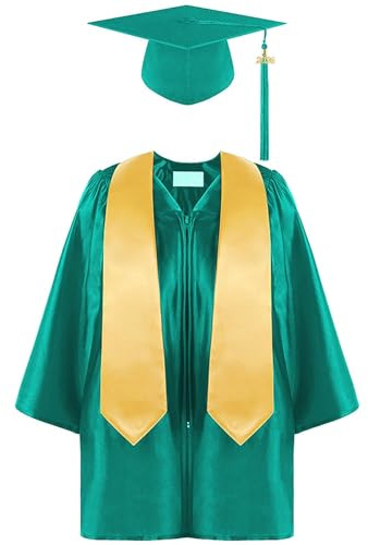 Unisex Abschlusskleid und Kappe Set Abschluss Talar Kinde mit Hut Kindergarten Children Graduation Bachelor Uniform Doktorhut Und Quaste Abschlussfeier Bachelor-abschluss