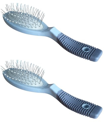 Mibella Haarbürsten 2er Set für alle Haartypen, Haarstyling-Bürste mit Metallstiften, Ergonomischer Griff, Haarstyling, Haardesign, Haarpflege, 28701