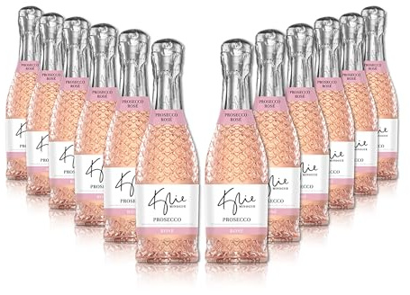 Kylie Minogue Prosecco Rosé – The Signature Range, 12 x 20cl, 11% ABV – Mini Bottles Ideal for Parties & Celebrations