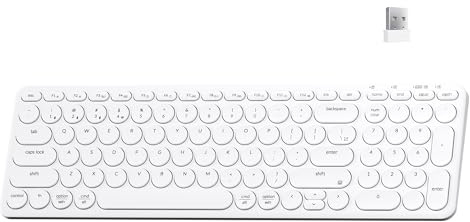 Keychron B4 Pro Clavier sans fil ultra-fin 96 % Bluetooth 2,4 GHz Connexion filaire Clavier numérique Lanceur Compatible Mac Windows Linux Blanc Ivoire