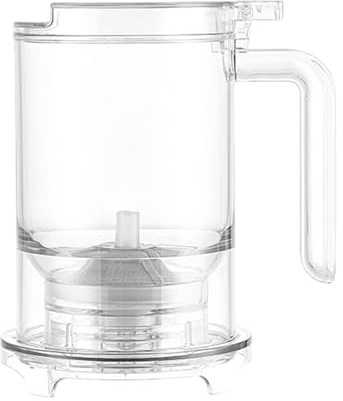 Ronyme Tea Infuser Pot Maker Clear Loose Leaf Making with Dustproof Lid Easy Brew Steeper Cup Bottom Dispensing Teapot, Clear White
