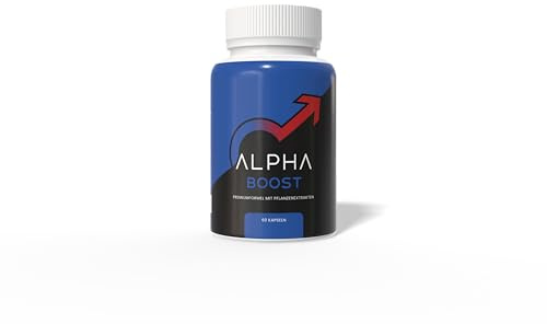 Alpha Boost – Männer-Formel mit Maca & Tribulus | Pflanzliche Extrakte wie Ginseng, Muira Puama & Ginkgo | 60 Kapseln