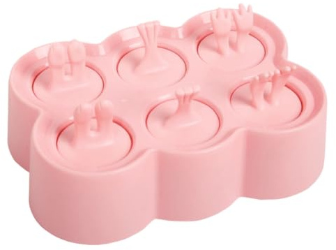 Toyvian Molde para Paletas de Hielo de Silicona DIY Forma Animal Tridimensional, Molde para Hacer Helados Caseros, Reutilizable, Tamaño Rectangular, Color Rosa, Apto para Agua y Leche,