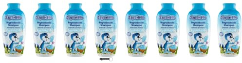 Paglieri SapoNello Bagnodoccia Shampoo Bagnodoccia, Zucchero Filato, formula senza lacrime, 400 ml, + portachiavi Italy Shop Service in omaggio, 8 pezzi