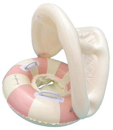 Salvagente Neonato Galleggiante Per Piscina Con Protezione Solare E Baldacchino Per Sedile Sicurezza Regolabile Anello Gonfiabile con Protezione Solare
