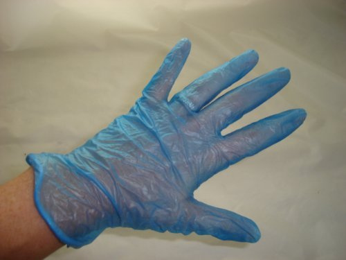 100 x Vinyl Disposable Gloves, X-LARGE NON-Powdered Blue (free P&P on all products)