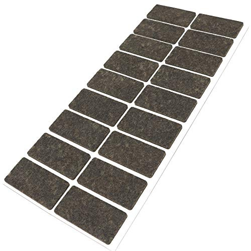 Adsamm® / 18 x patins en feutre / bruns / 25x50 mm / rectangulaire / épaisseur 3,5 mm / patins glisseurs auto-adhésifs de qualité optimale