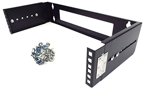 CNAweb 2U 19-Inch Hinged Extendable Wall Mount Bracket Network Equipment Rack - Black