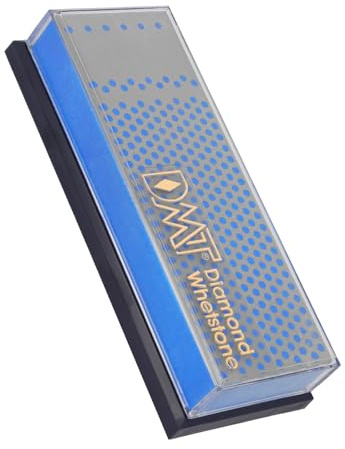 DMT Machinist Diamond Whetstone™ Diamant Schleifstein in Kunststoffbox 6 Grob, Messerschärfer in Profiqualität, 15cm Wetzstein für Messer und Werkzeuge, Made in USA, WM6CP, Blau
