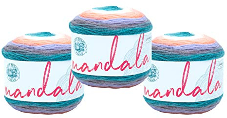Lion Brand Yarn 525-210 Mandala-Garn, Pegasus3, 3er-Pack
