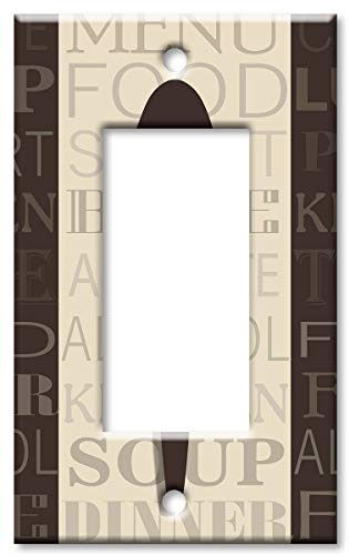 Art Plates - Single Gang Rocker Decorator Switch - Wall Plate - Fork Knife and Spoon - Made in USA