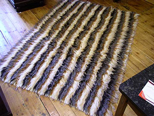 Teppichwunderland Athen Flokati ca 175 x 125 cm Tiger Motive