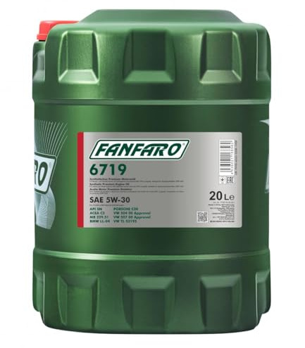 FANFARO Motorolja 6719 5W-30 20 L Kompatibilitet med VW Polo Hatchback 6R1, 6C1 Golf IV Hatchback 1J1 Golf VII Hatchback 5G1, BQ1, BE1, BE2 GOLF VI 5K1 Golf V Hatchback 1K1